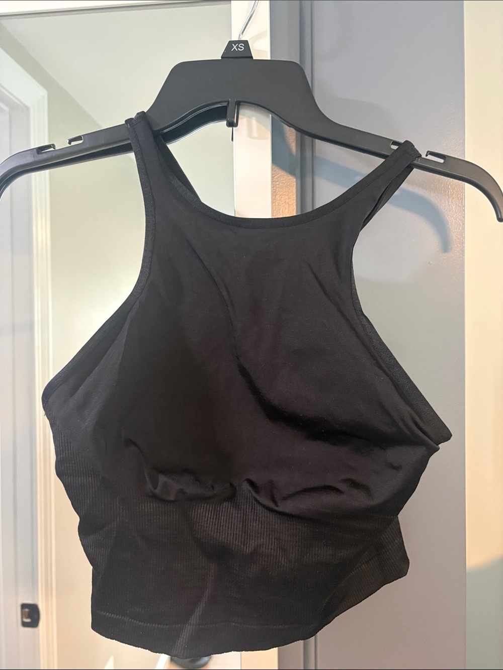 PINK Victoria's Secret Black Racerback Crop Top/Sports bra